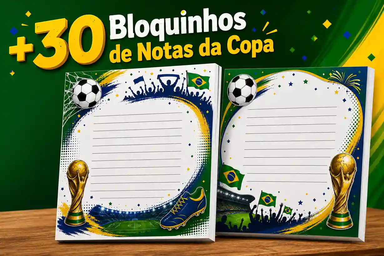+30 Bloquinhos de Notas da Copa